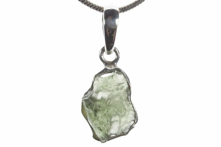 Green Moldavite Tektite Pendant ( g) - Czech Republic #353971